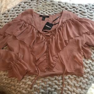 Long sleeve ruffle blouse